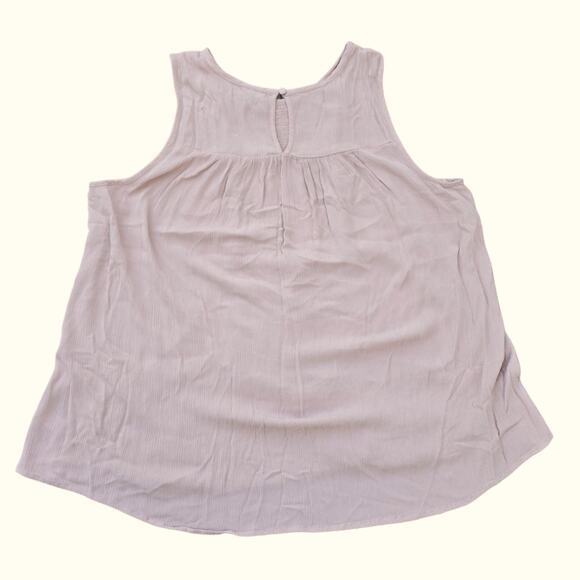 Smocked Sleeveless Top Torrid Plus Size 1X Blush Tan Crinkle Gauze Tank Keyhole - Picture 9 of 10